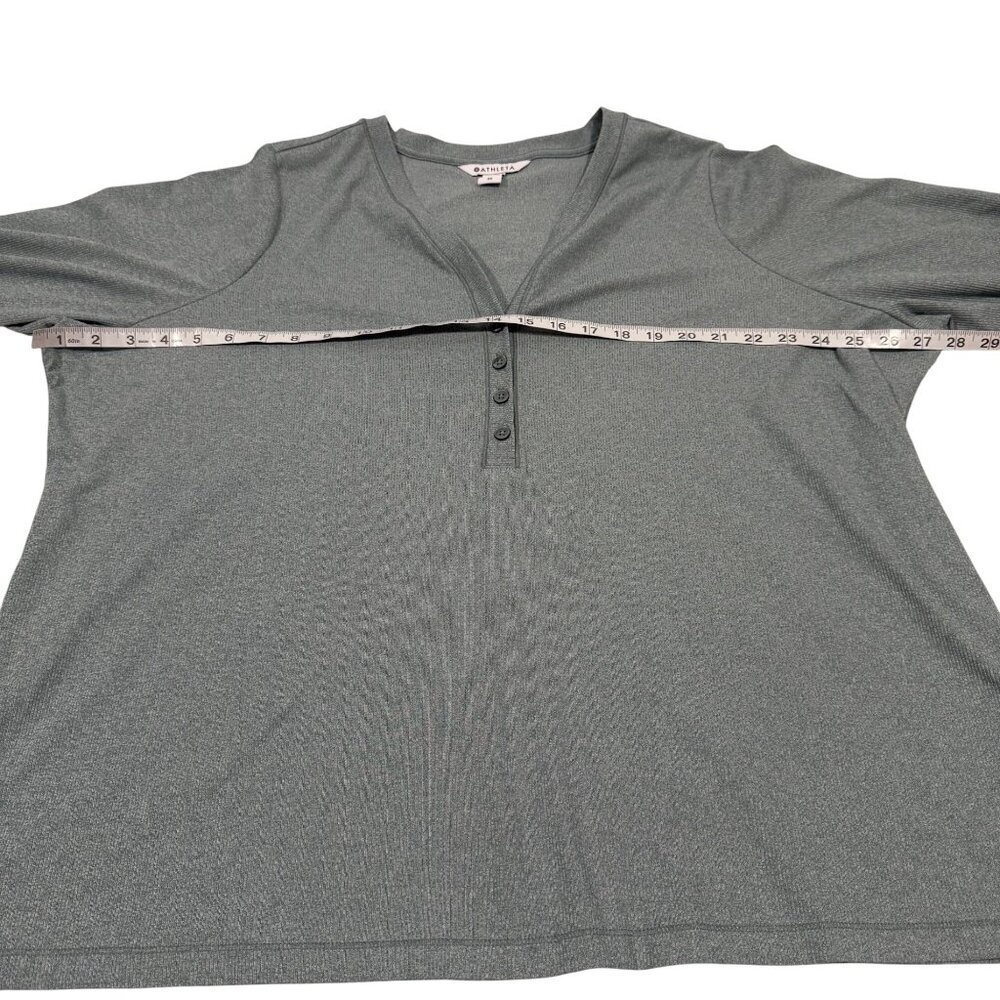 Athleta Uptempo‎ Ribbed Henley Top Sage Green Size 3X - Picture 5 of 6